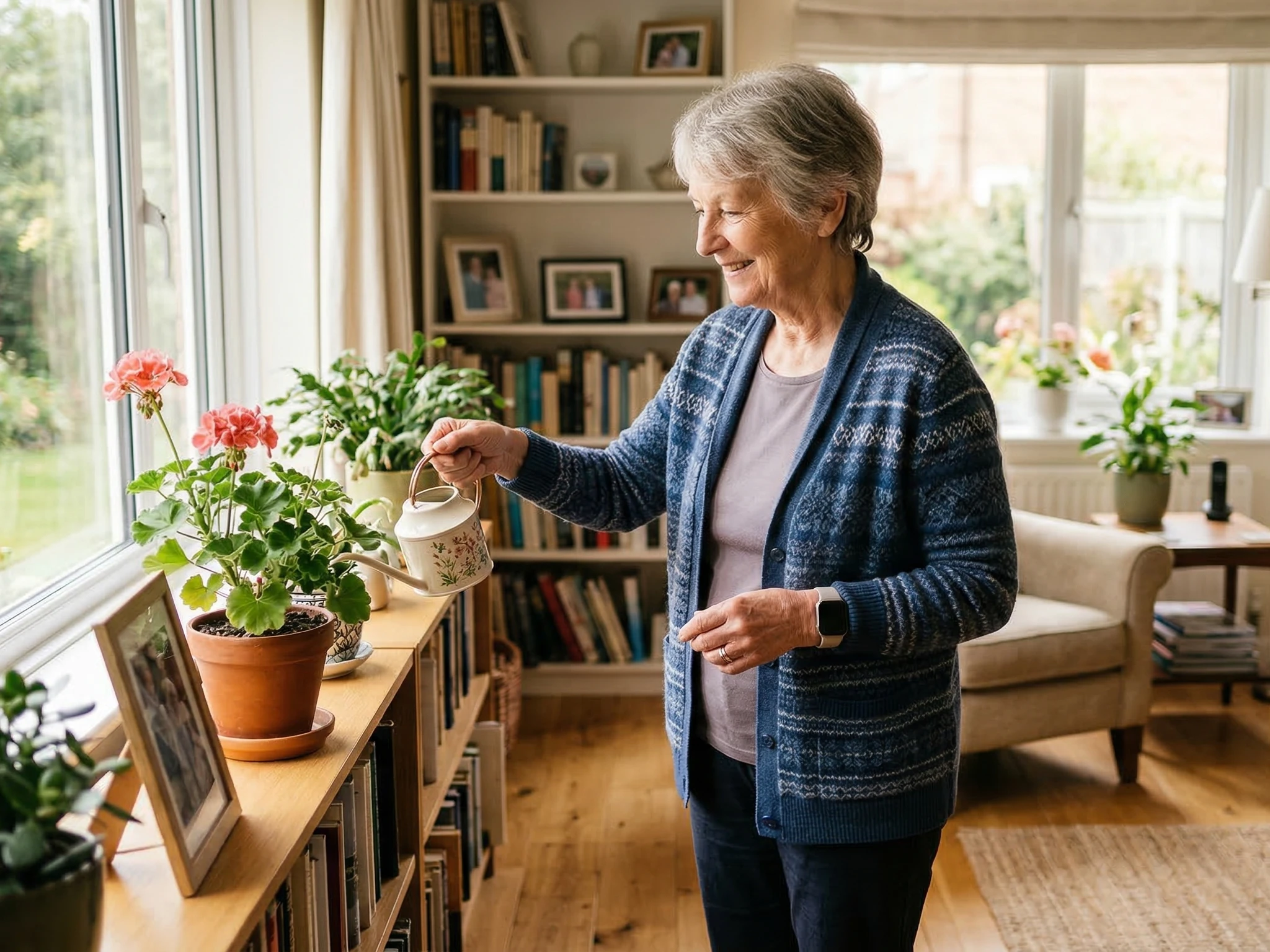 Senior living confidently at home with LifeAIs protection